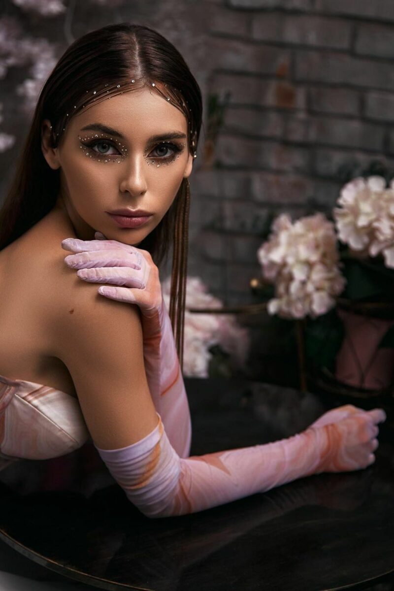 Pink Satin Gloves