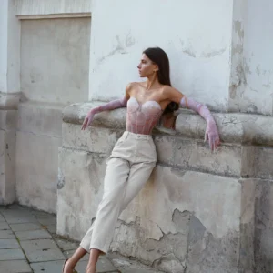 PINK CORSET WITH SATIN CUPS