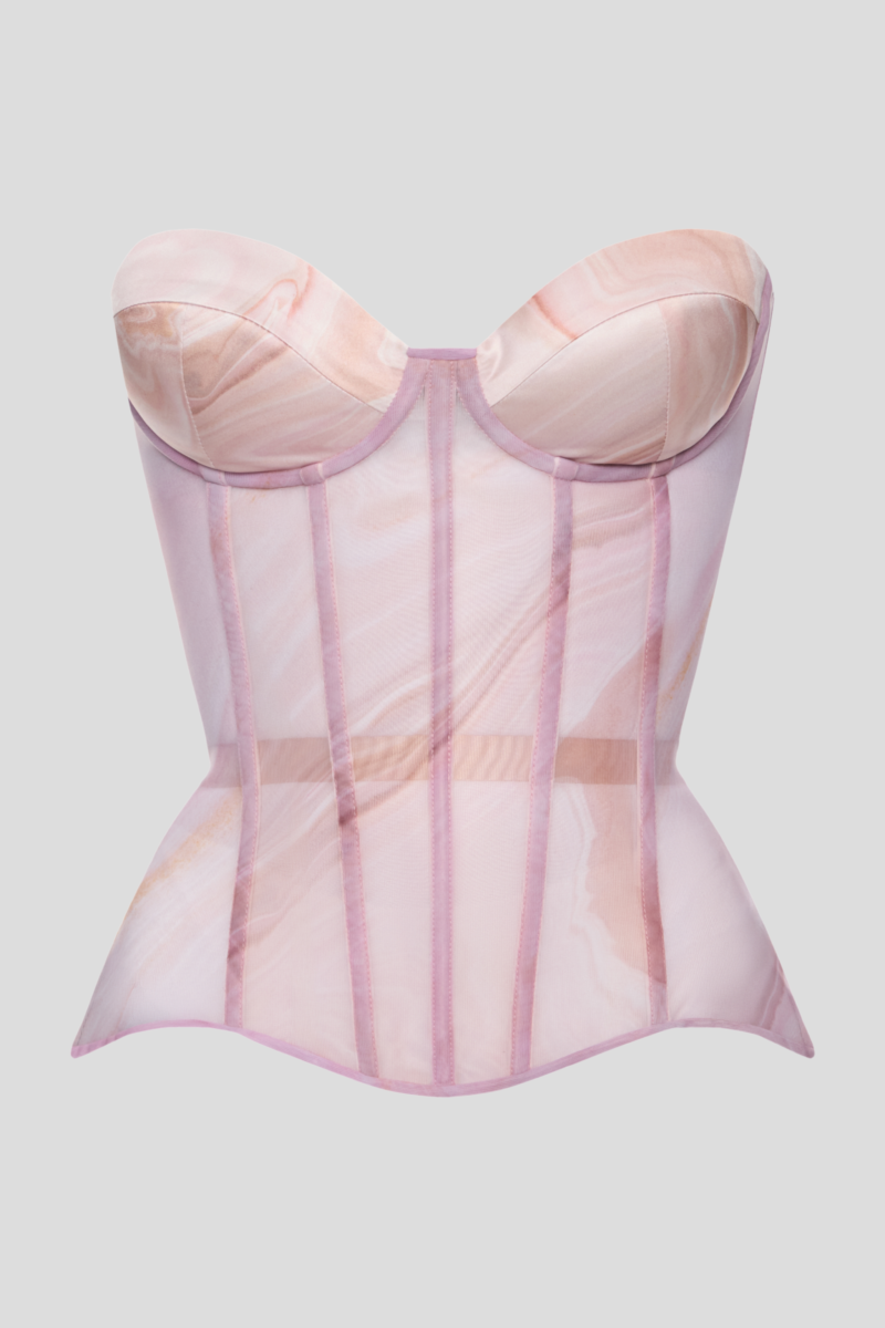 Pink Corset With Satin Cups